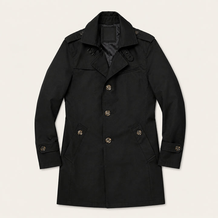 The Riomaggiore Men's Slim Notched Collar Single Breasted Trench Coat