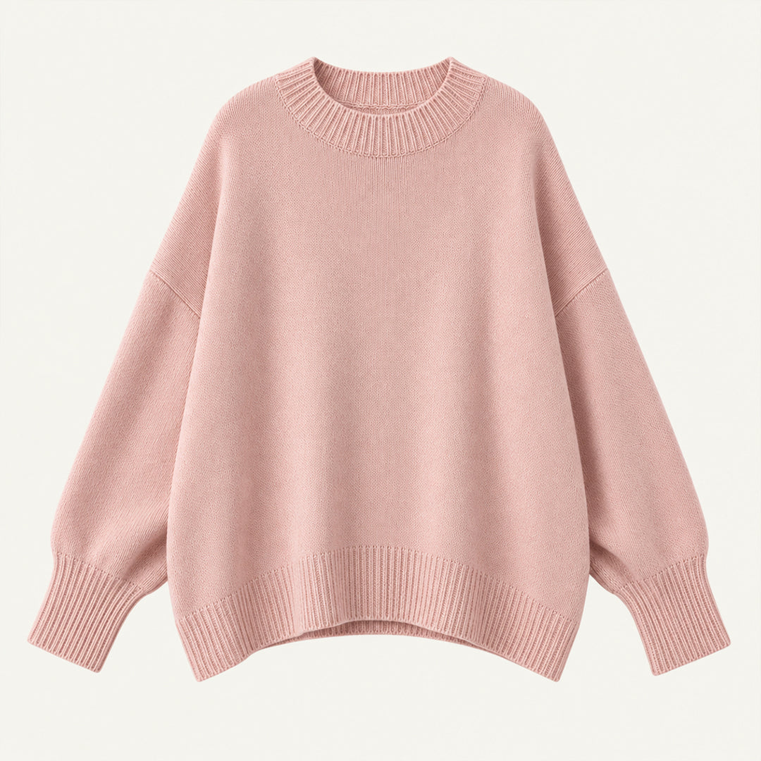 Women's Oversized Sweater with Asymmetrical Hem