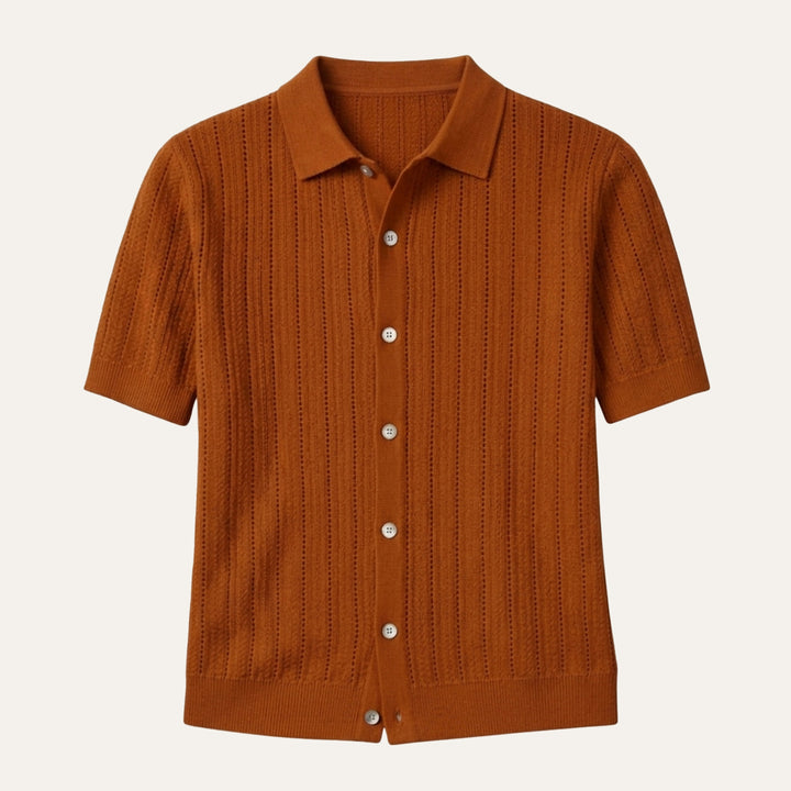 The Trapani Men’s Casual Knit Button Down Polo Shirt