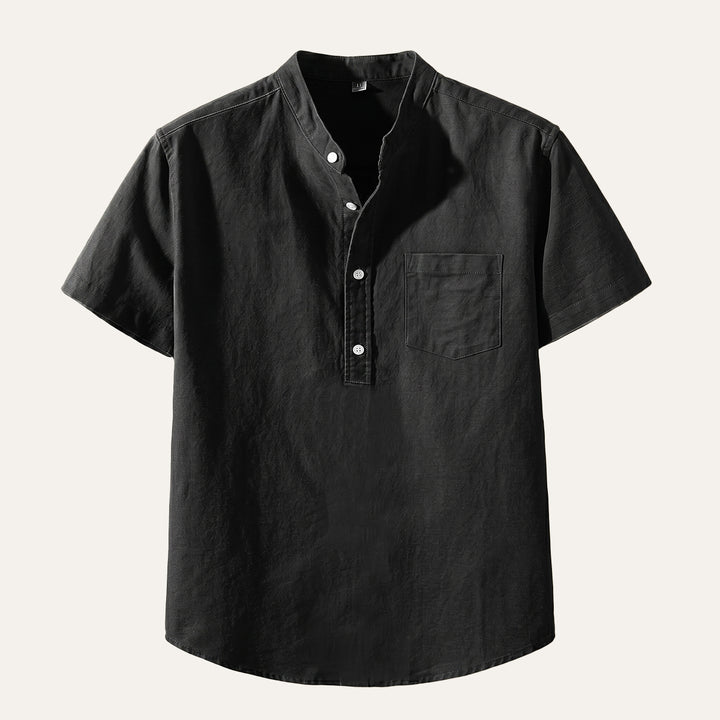 The Assisi Men’s Cotton Stand Collar Henley Shirt