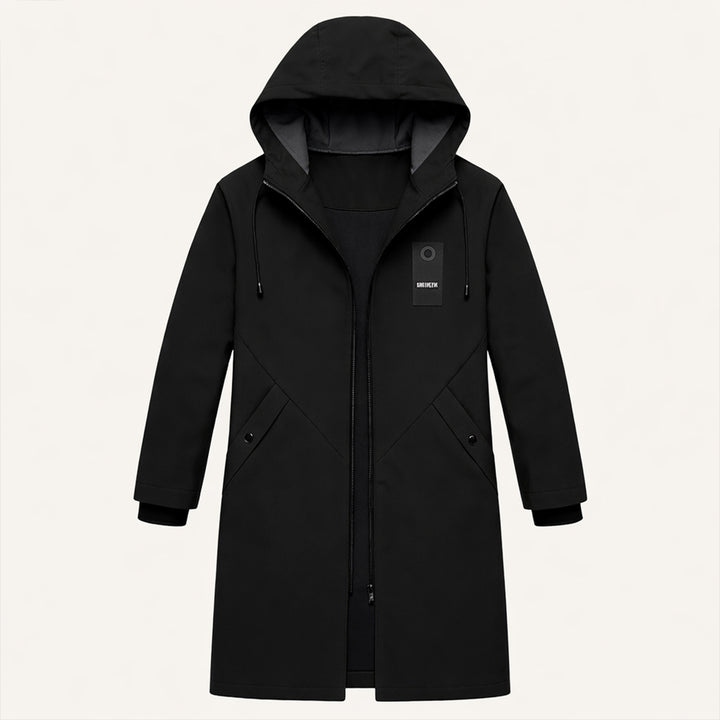 The Crestfall Waterproof Long Rain Jacket – Windproof Hooded Casual Coat