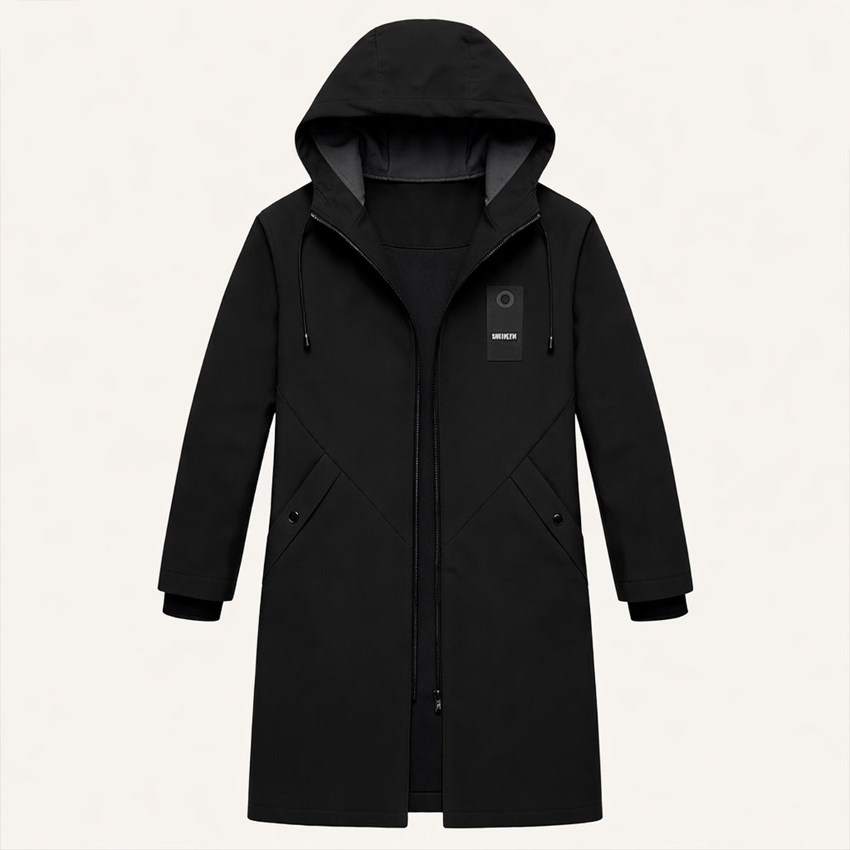 The Crestfall Men's Waterproof Long Rain Jacket – Windproof Hooded Casual Coat