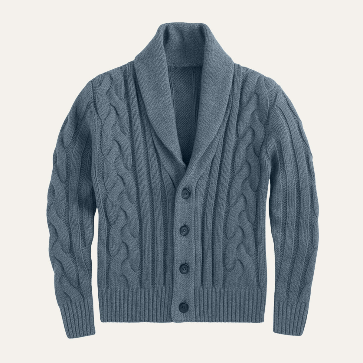 The Florence Men’s Winter Button Up Cable Knit Shawl Collar Cardigan