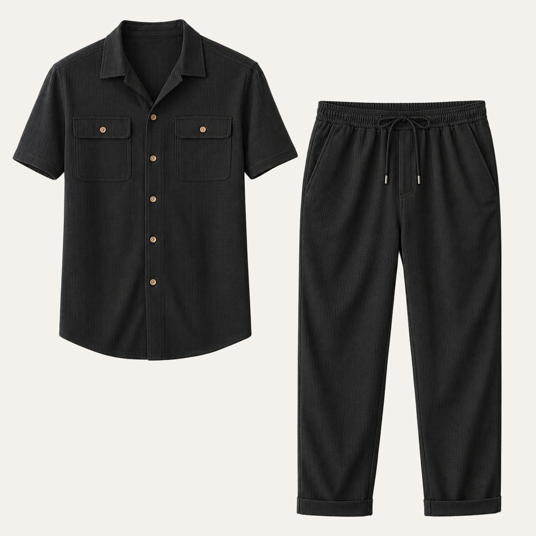The Edgemont Men’s Casual Button Up Shirt & Pants Set