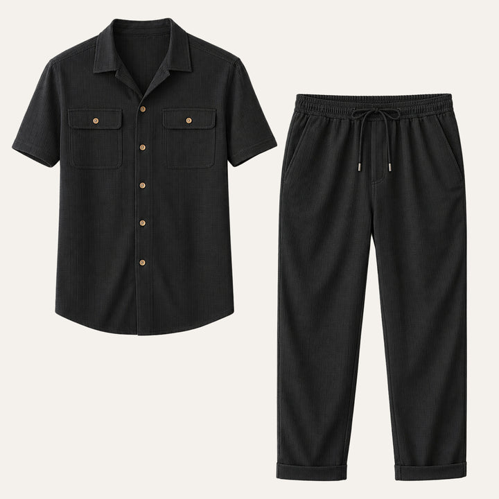 The Edgemont Men’s Casual Button Up Shirt & Pants Set