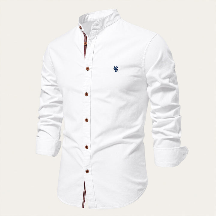 The Biella Men’s Mandarin Collar Smart Casual Button Shirt