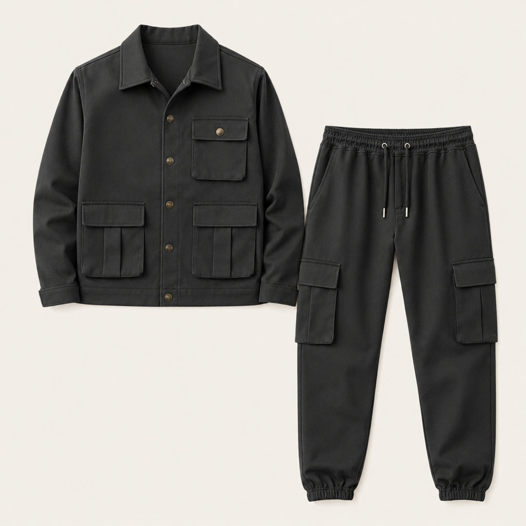 The Mantova Men’s Trendy Utility Cargo Set – Jacket and Pants