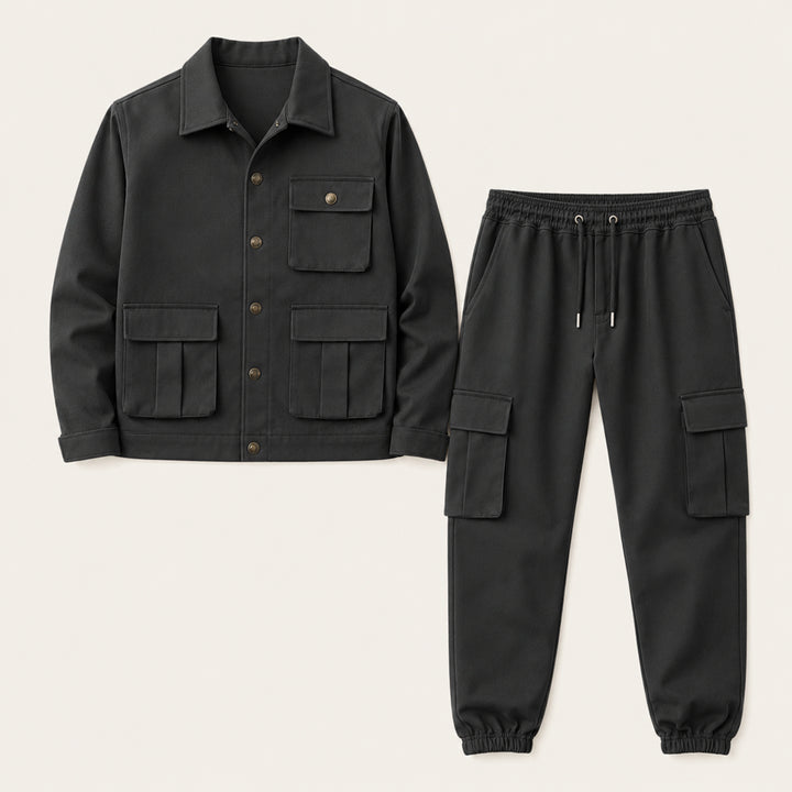 The Mantova Men’s Trendy Utility Cargo Set – Jacket and Pants