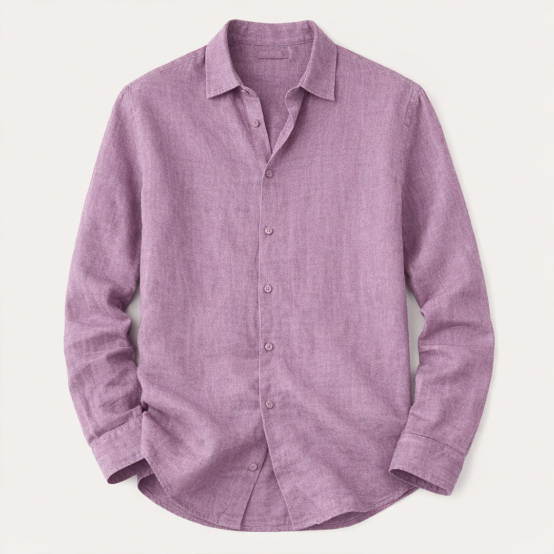The Cedar Ridge Hill Men’s Trendy Loose Fit Linen Button Up Shirt