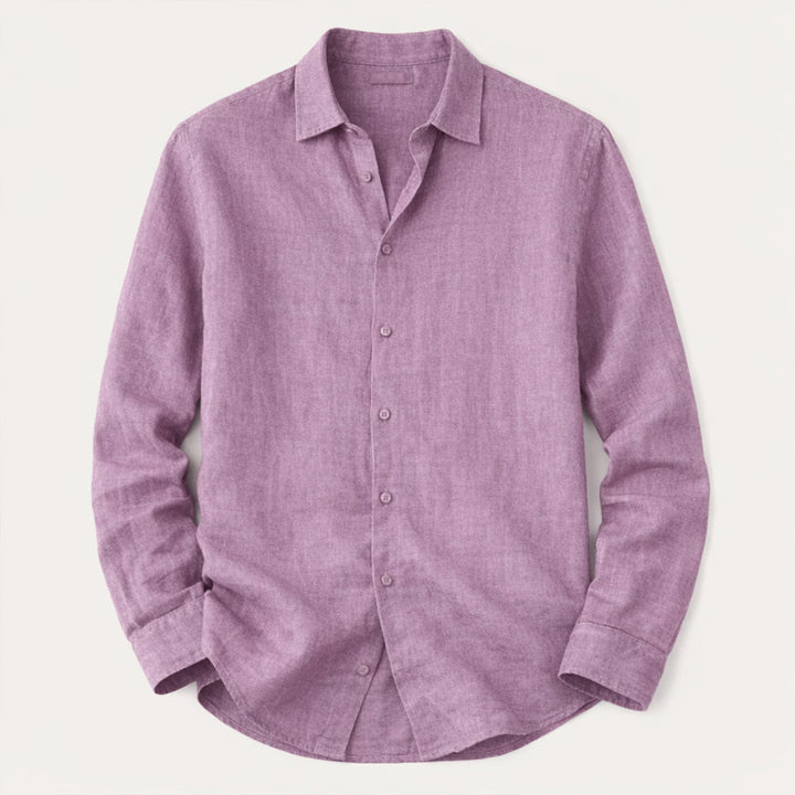 The Cedar Ridge Hill Men’s Trendy Loose Fit Linen Button Up Shirt