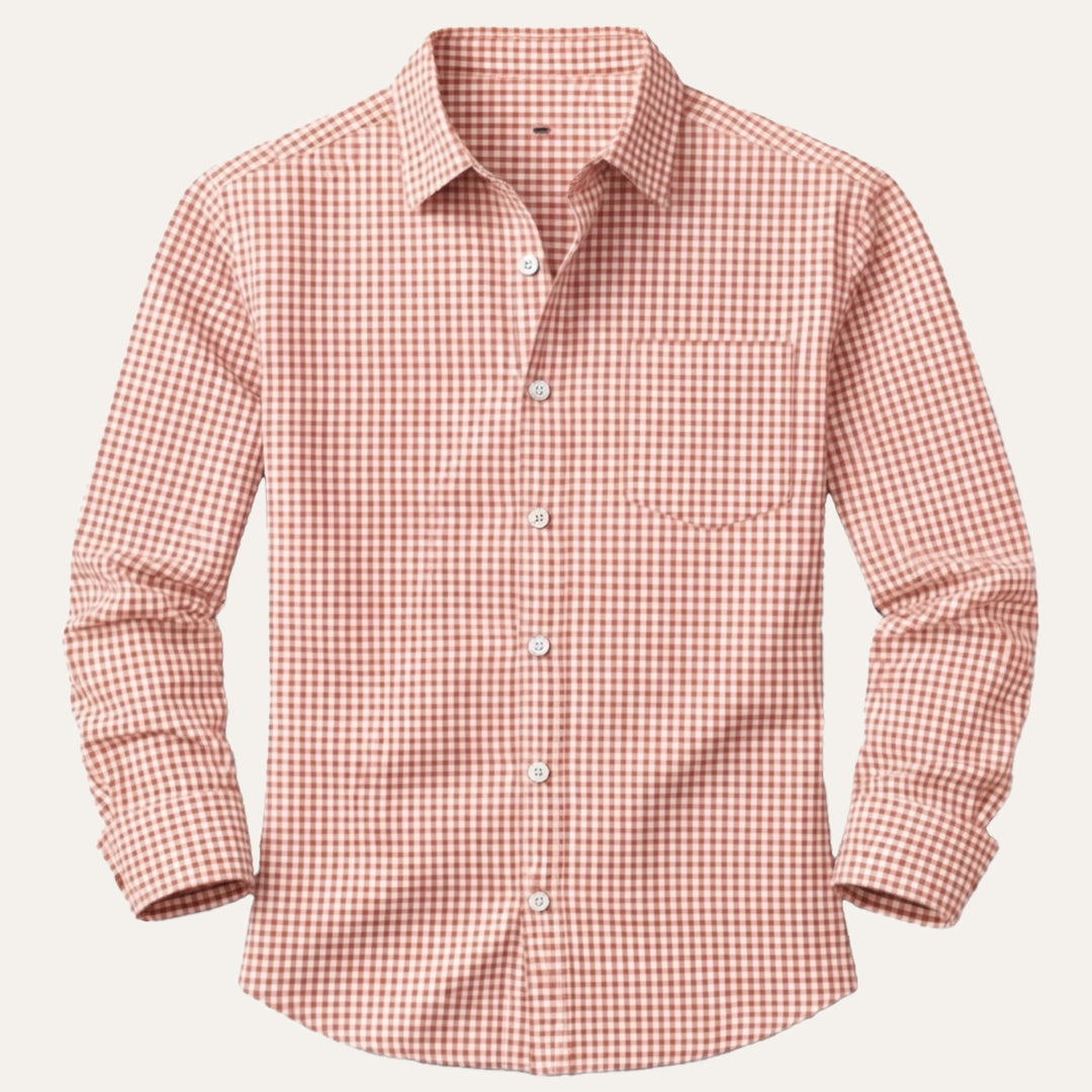 The Varenna Men’s Casual Button Down Checkered Dress Shirt