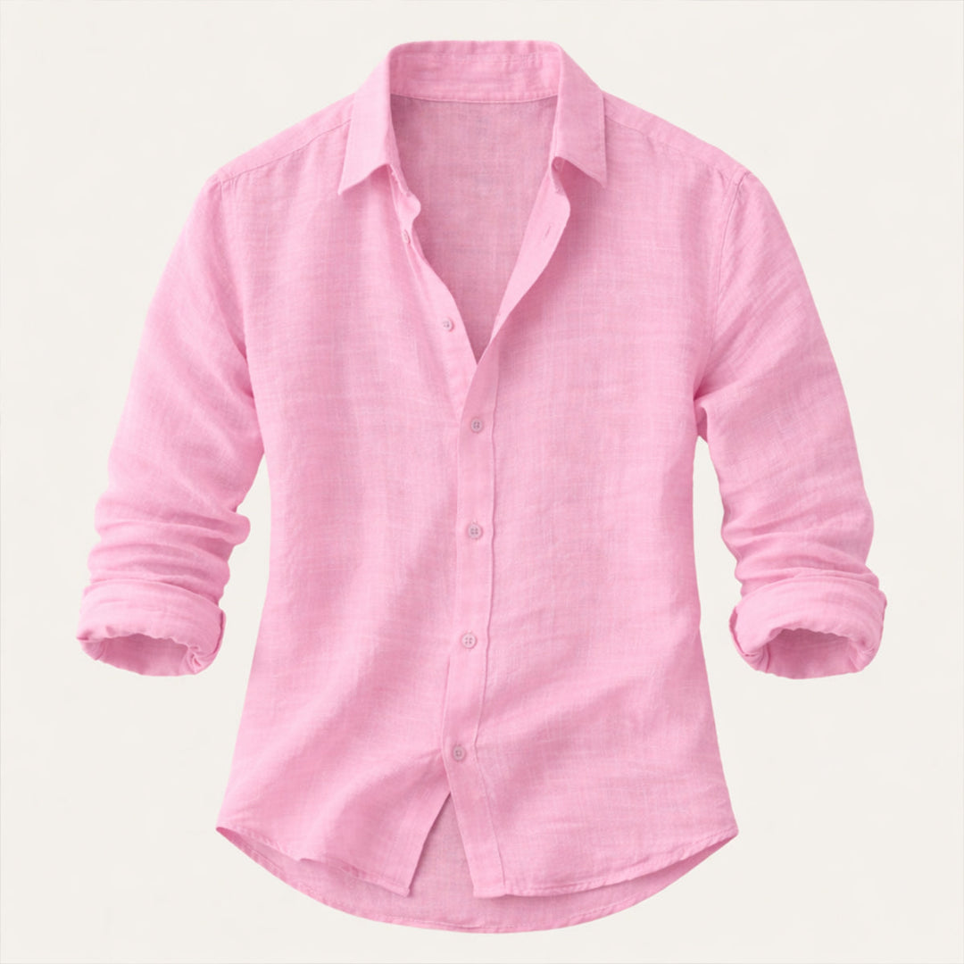 The Brookhaven Hill Men’s Cotton Linen Summer Beach Shirt