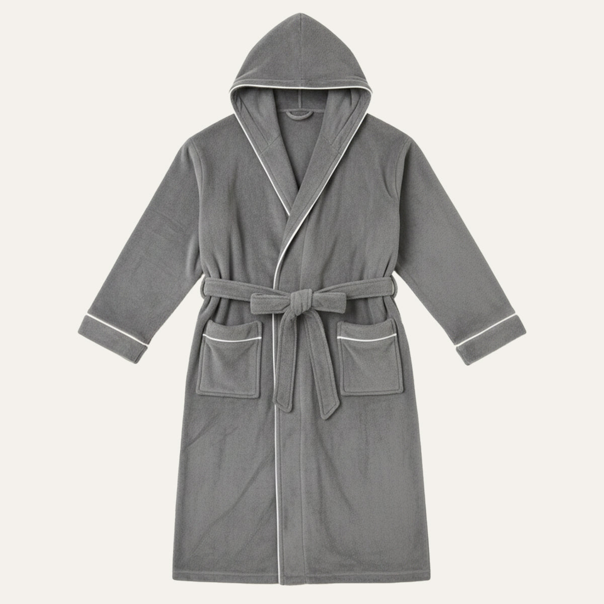 The Kenilworth Men's Hooded Fleece Long Bathrobe with Belt