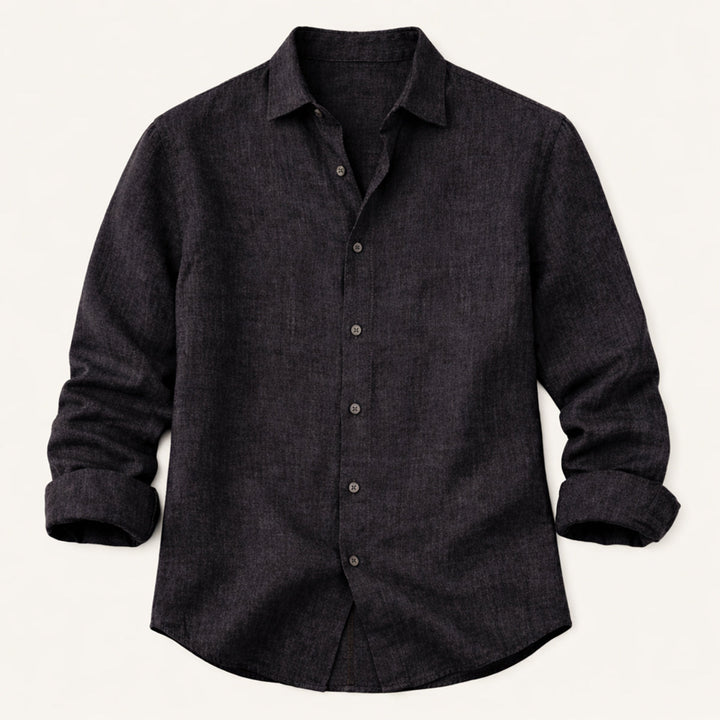The Meadowfall Men’s Casual Loose Fit Linen Button Up Shirt