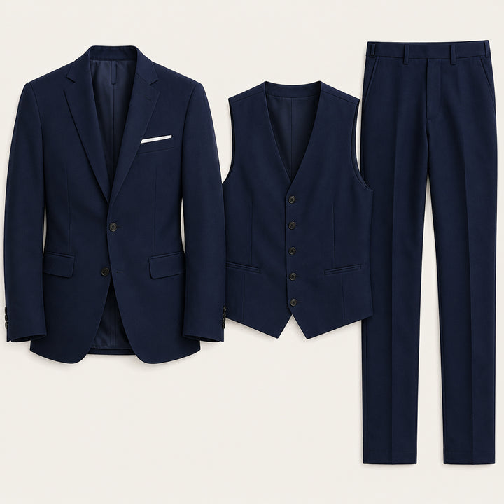 The Barbaresco Men’s Elegant 3 Piece Suit Set – Blazer Vest and Pants Formal Suit