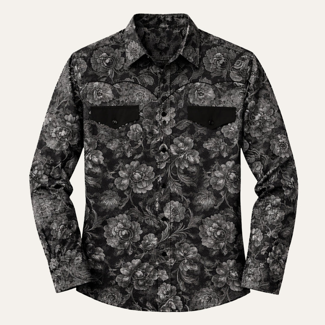 The Huntley Men’s Two Tone Patchwork Western Soft Denim Shirt