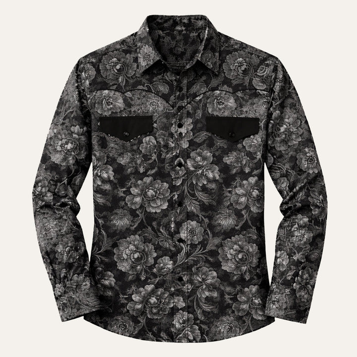 The Huntley Men’s Two Tone Patchwork Western Soft Denim Shirt