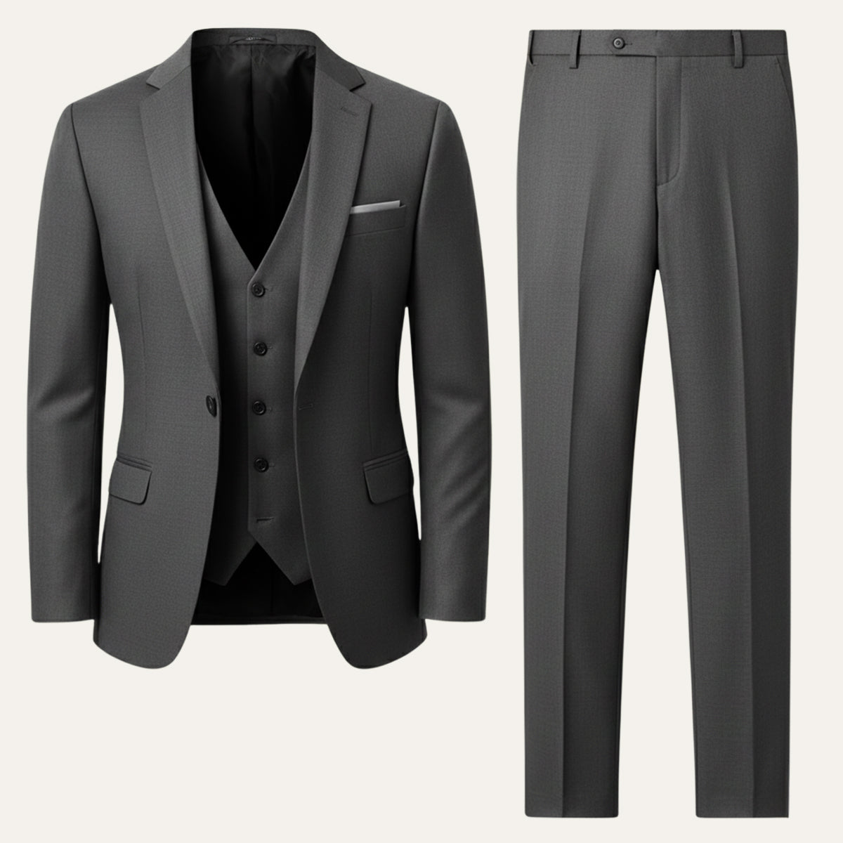 The Trebbiano Men’s 3 Piece Suit – Elegant Slim Fit Formal Tuxedo Set