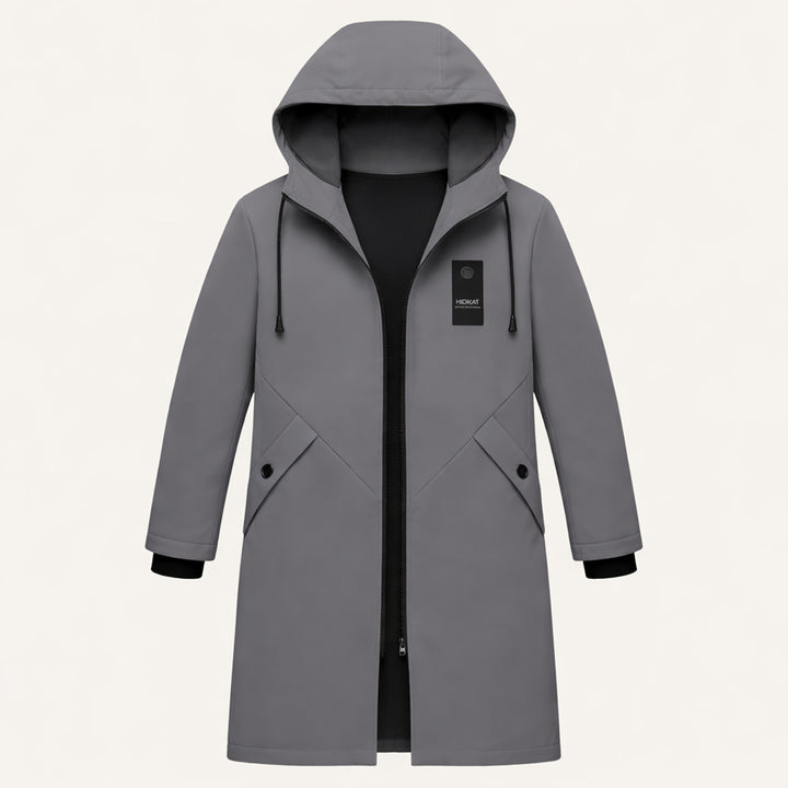 The Crestfall Waterproof Long Rain Jacket – Windproof Hooded Casual Coat