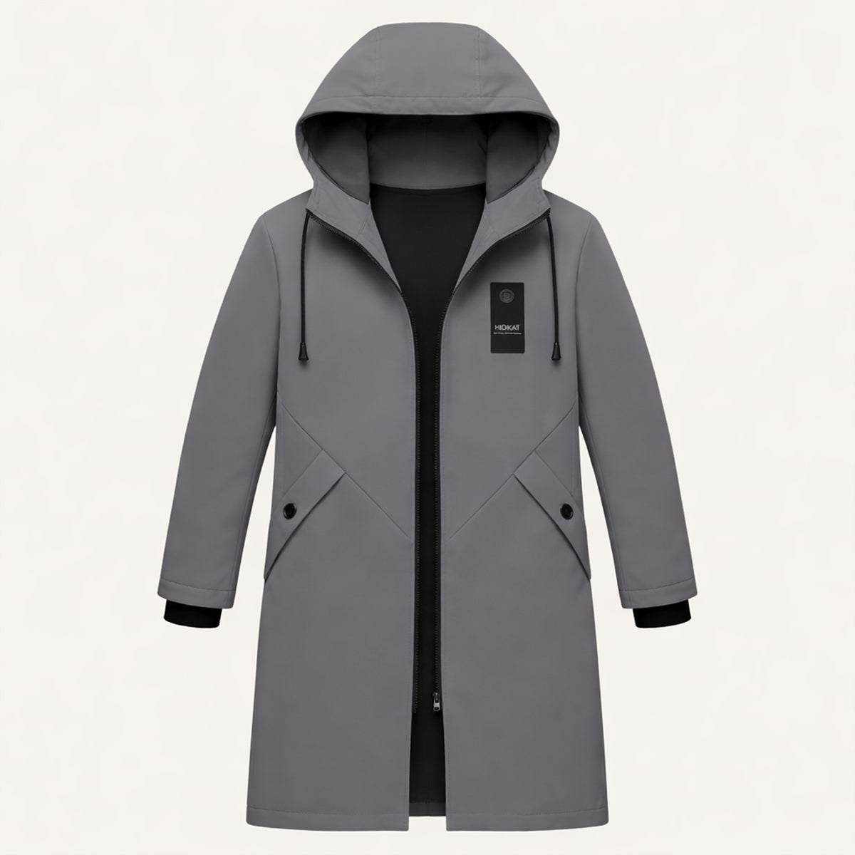 The Crestfall Men's Waterproof Long Rain Jacket – Windproof Hooded Casual Coat
