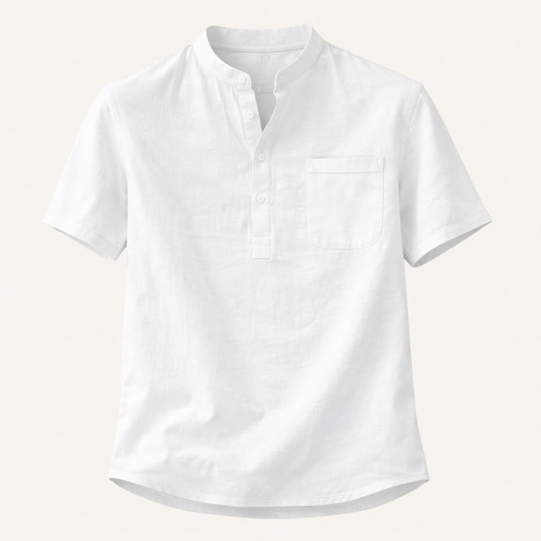 The Ashbrook Ridge Men’s Soft Cotton Linen Henley Shirt