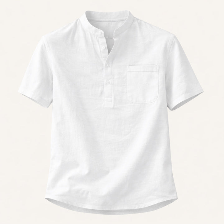 The Ashbrook Ridge Men’s Soft Cotton Linen Henley Shirt