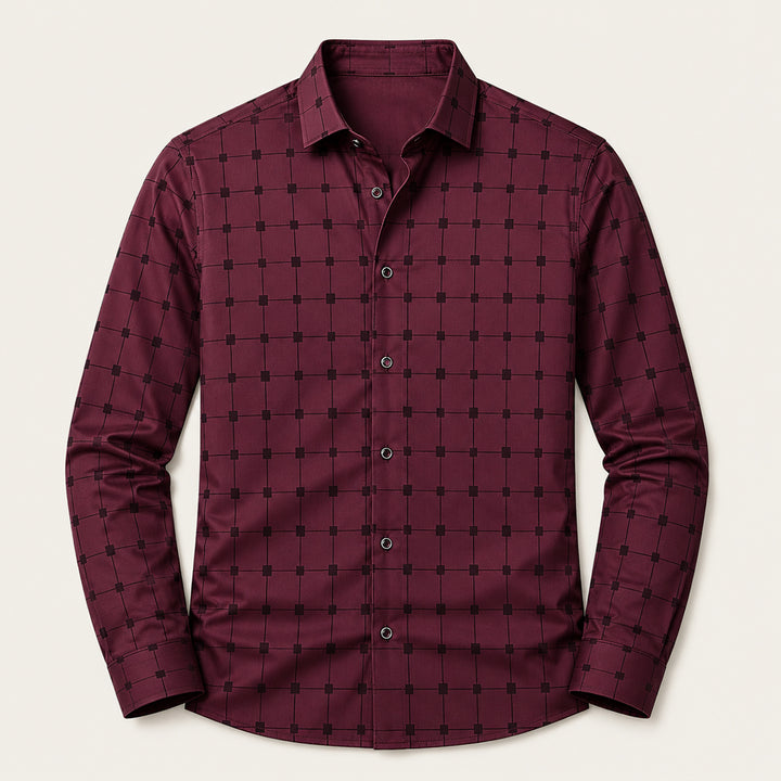 The Caserta Men’s Slim Fit Check Print Dress Shirt