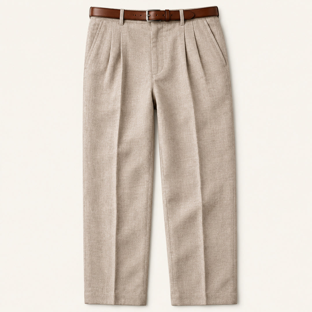 The Millhaven Men's Vintage Casual Pleated Straight Pants