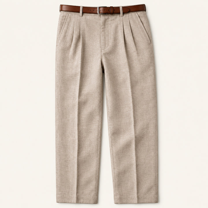 The Millhaven Men's Vintage Casual Pleated Straight Pants