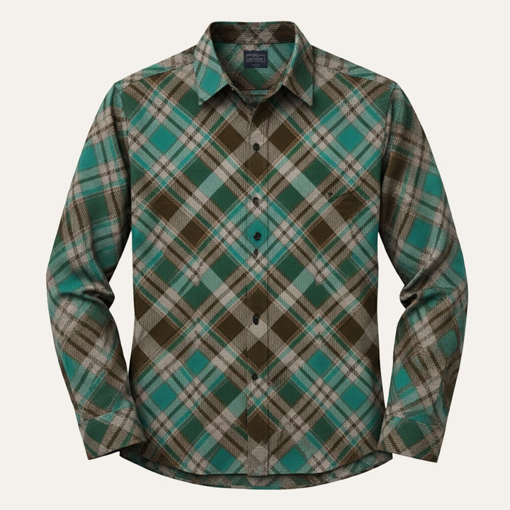 The Huntley Men’s Two Tone Patchwork Western Soft Denim Shirt
