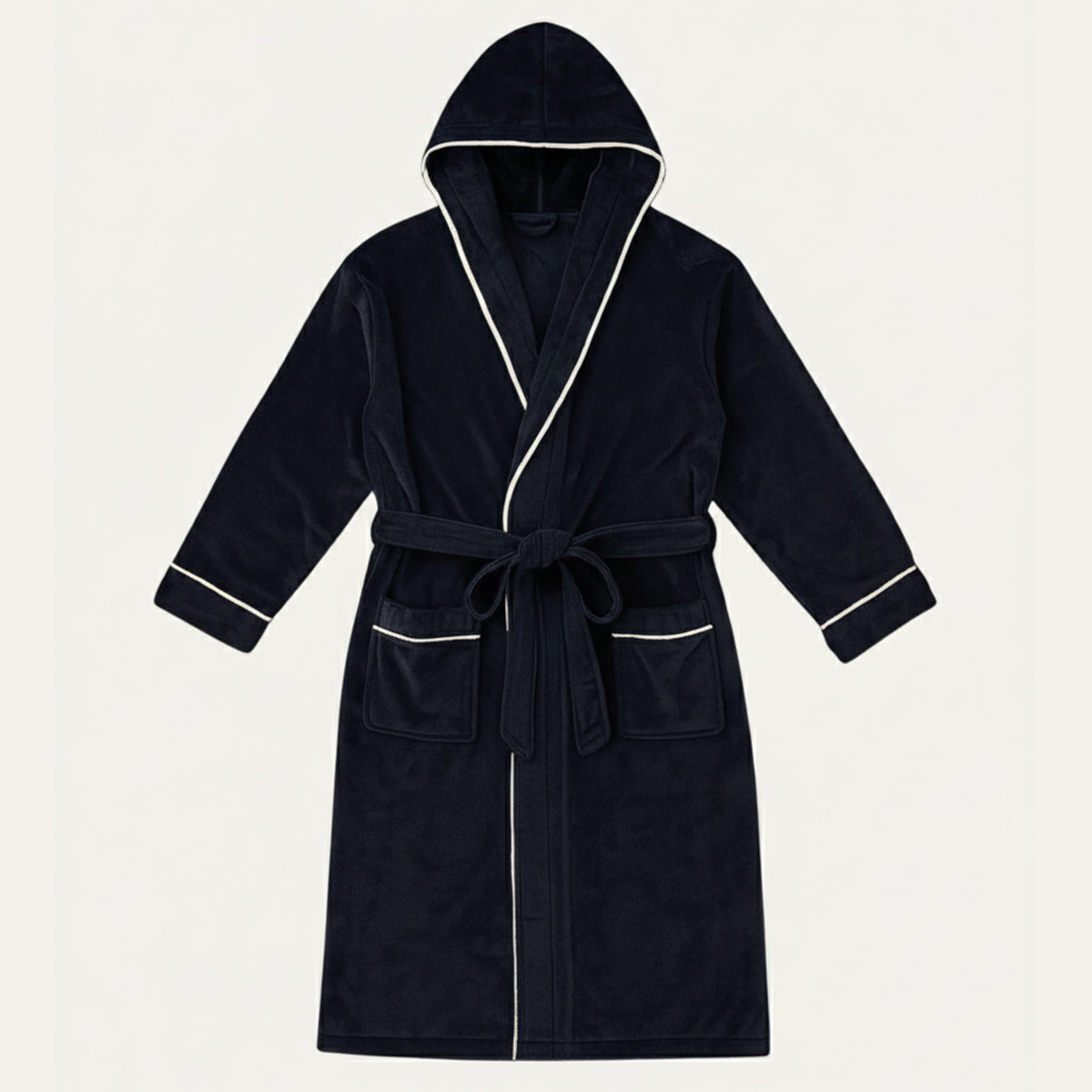 The Kenilworth Men's Hooded Fleece Long Bathrobe with Belt