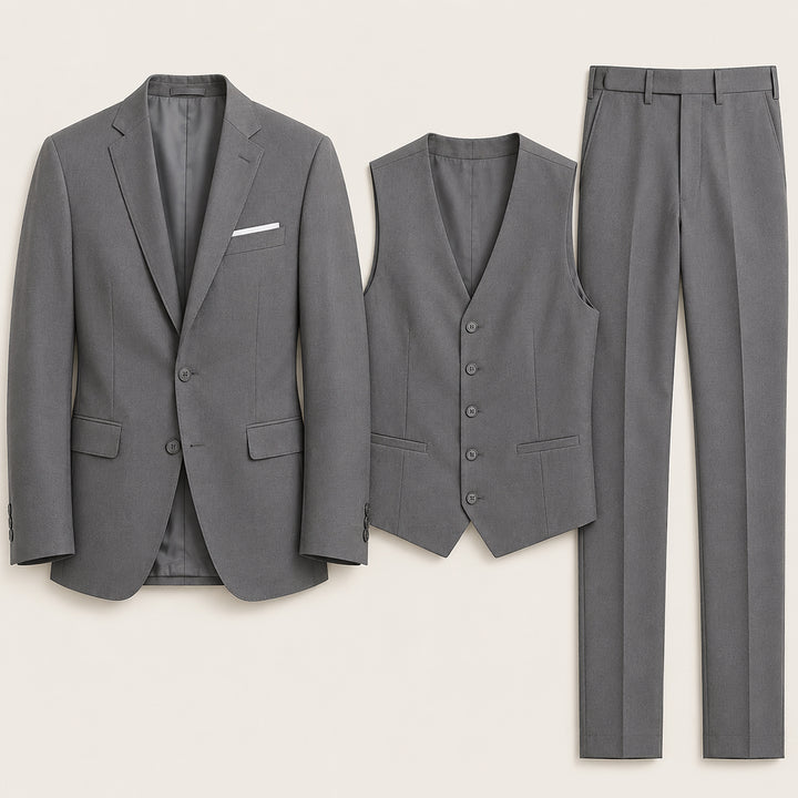 The Barbaresco Men’s Elegant 3 Piece Suit Set – Blazer Vest and Pants Formal Suit