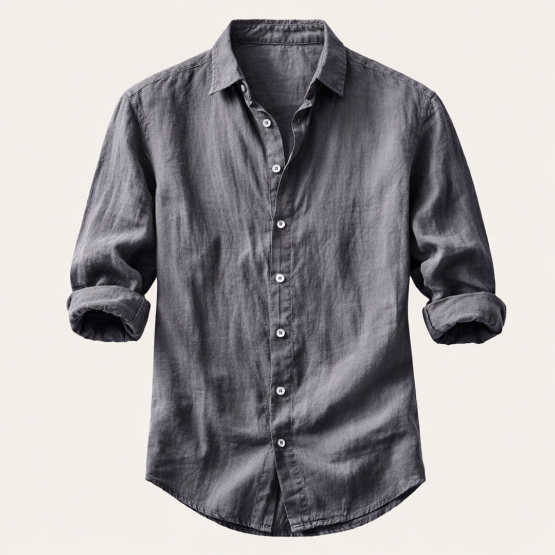 The Pinecrest Fall Men’s Casual Lightweight Linen Blend Button Down Shirt