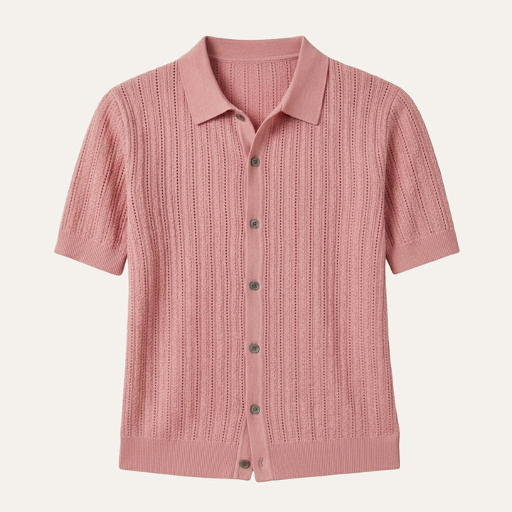The Trapani Men’s Casual Knit Button Down Polo Shirt