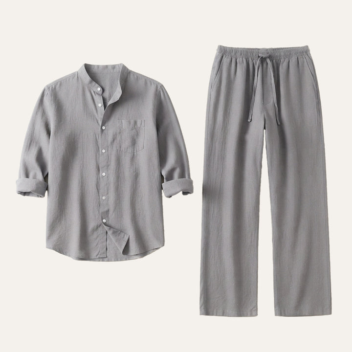 The Meadowwood Men’s Casual Linen Two Piece Set – Shirt & Pants