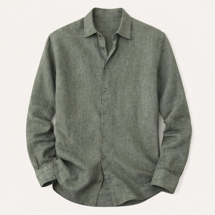 The Cedar Ridge Hill Men’s Trendy Loose Fit Linen Button Up Shirt