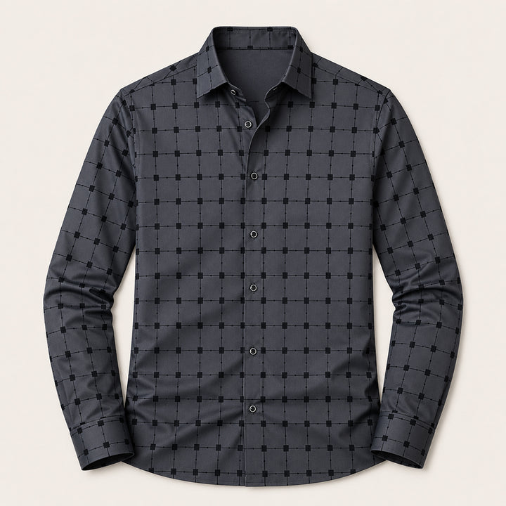 The Caserta Men’s Slim Fit Check Print Dress Shirt