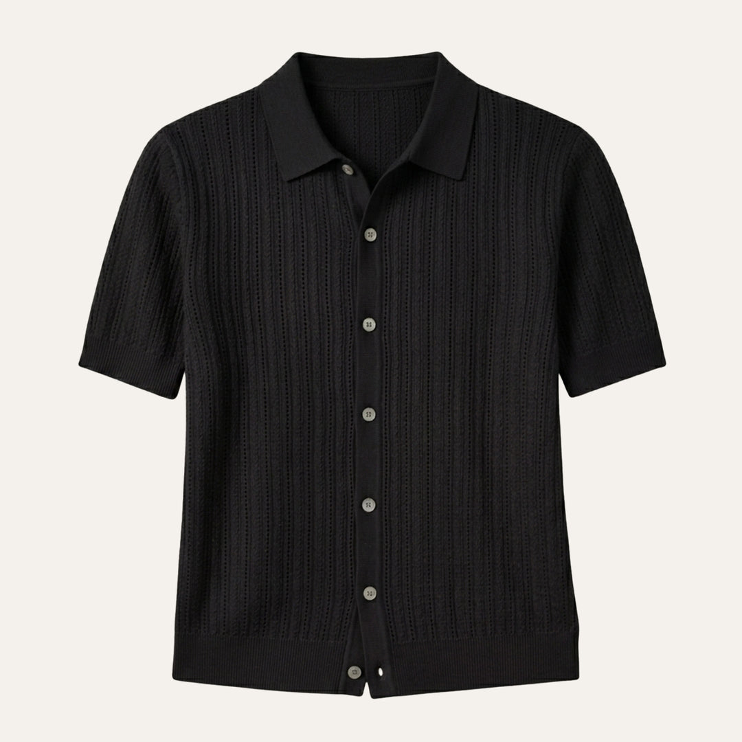 The Trapani Men’s Casual Knit Button Down Polo Shirt