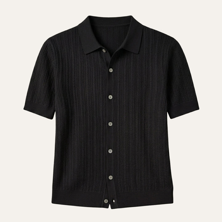 The Trapani Men’s Casual Knit Button Down Polo Shirt