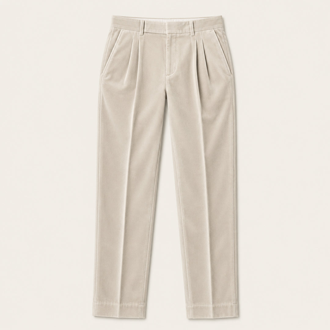 The Garda Porto Men’s Solid Color Velvet Straight Fit Pants