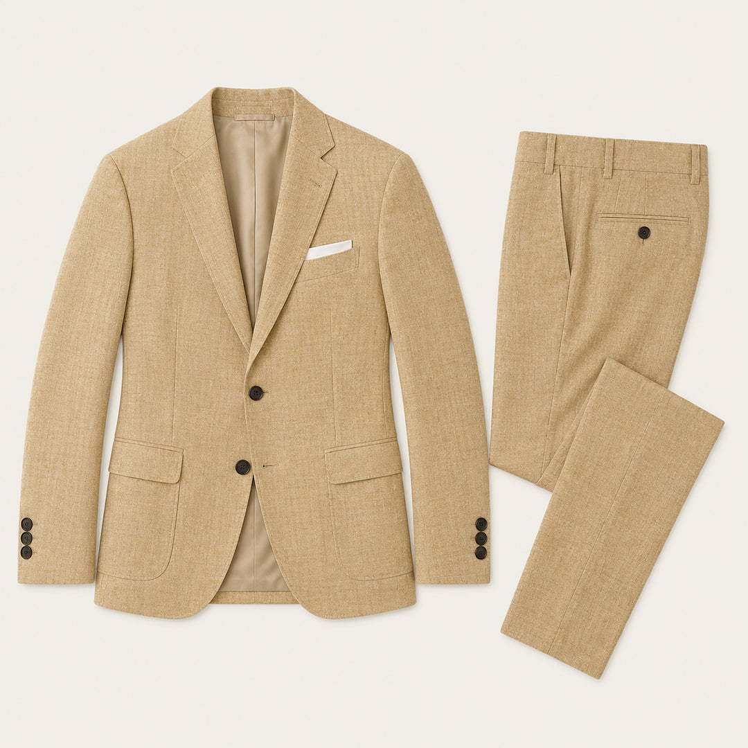 The Sheffield Men’s Slim Fit Set – Two Piece Business Wedding Suit