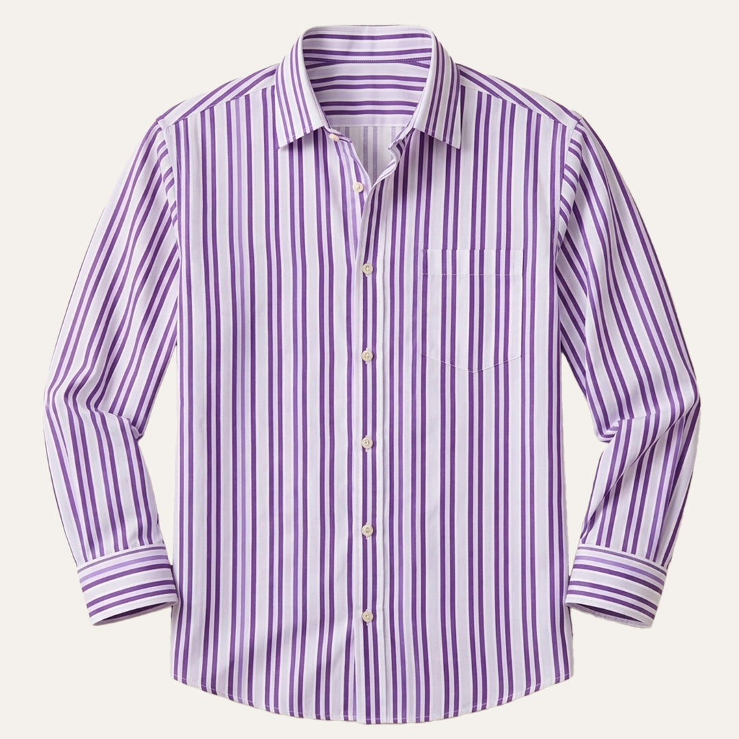 The Garda Men’s Slim Fit Striped Elegant Dress Shirt
