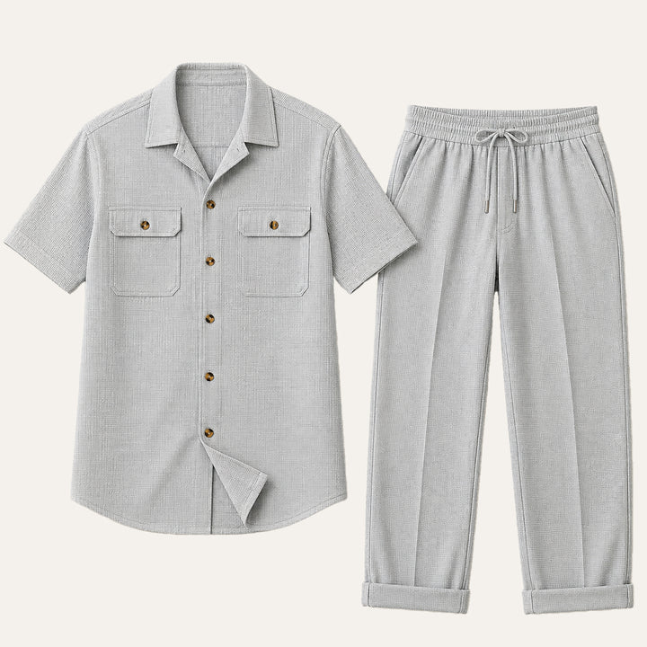 The Edgemont Men’s Casual Button Up Shirt & Pants Set