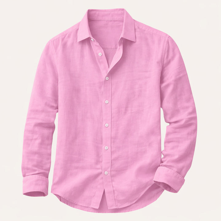 The Richmond Men’s Lightweight Cotton Linen Button Up Shirt