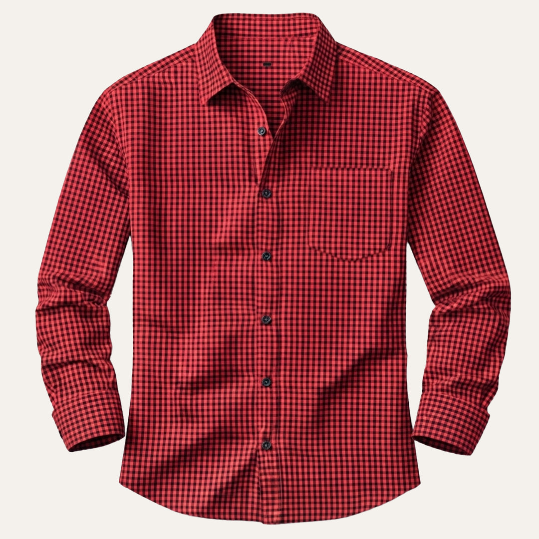 The Varenna Men’s Casual Button Down Checkered Dress Shirt
