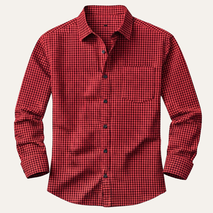The Varenna Men’s Casual Button Down Checkered Dress Shirt