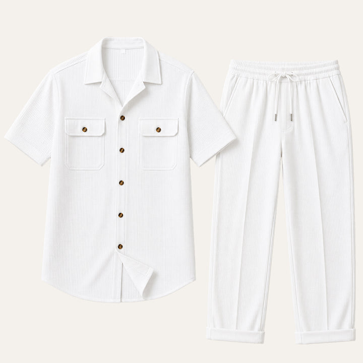 The Edgemont Men’s Casual Button Up Shirt & Pants Set