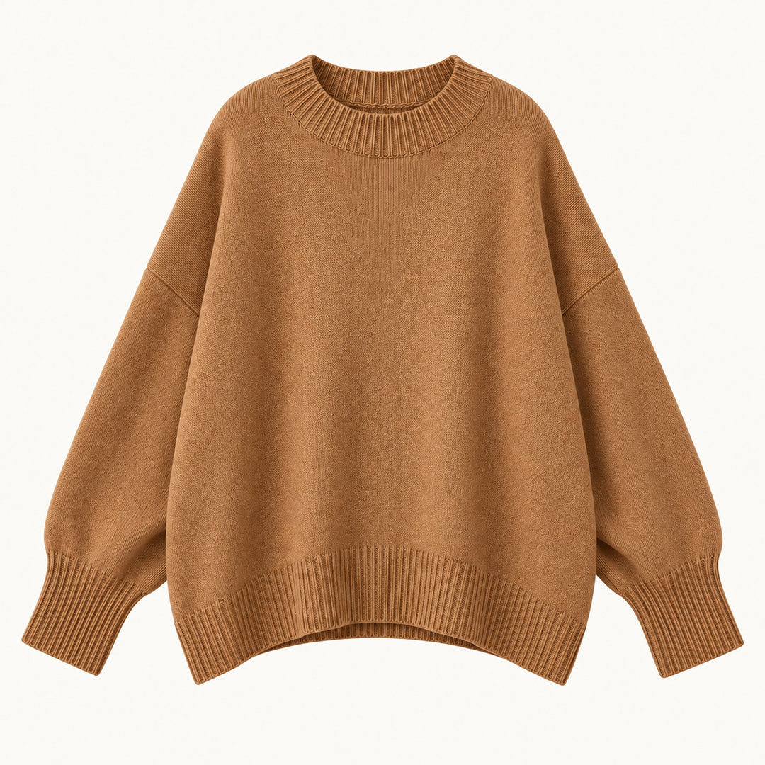 Women's Oversized Sweater with Asymmetrical Hem