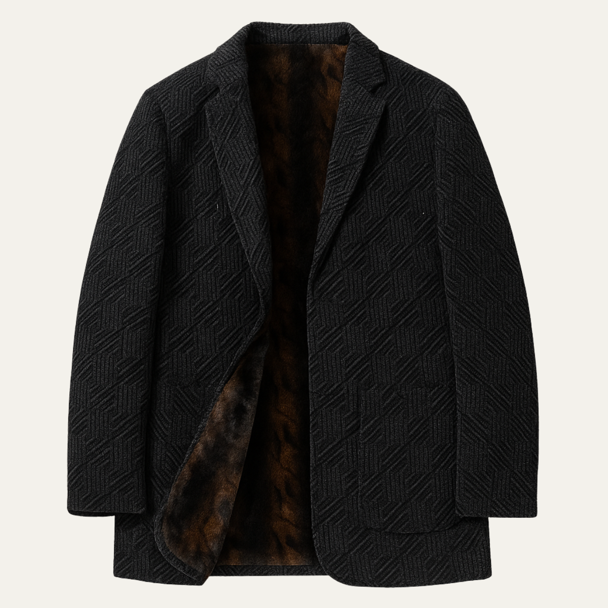 The Mandello Men’s Business Chenille Winter Blazer with Soft Fur Lining