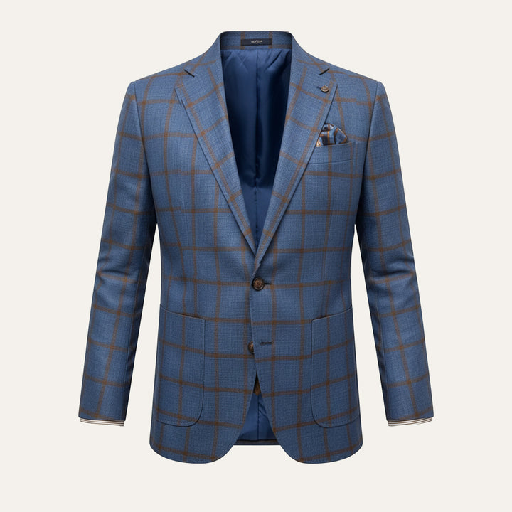 The Garda Porto Men’s Checked Double Breasted Plaid Blazer - Wedding Guest